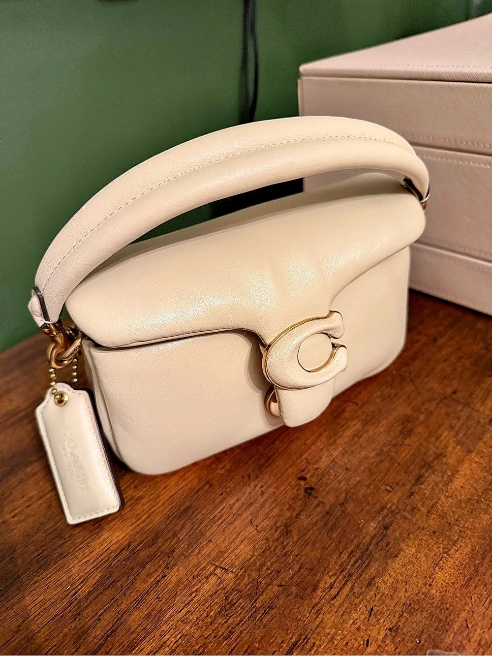 Coach Pillow Tabby Shoulder Bag 18 Leather in Cream